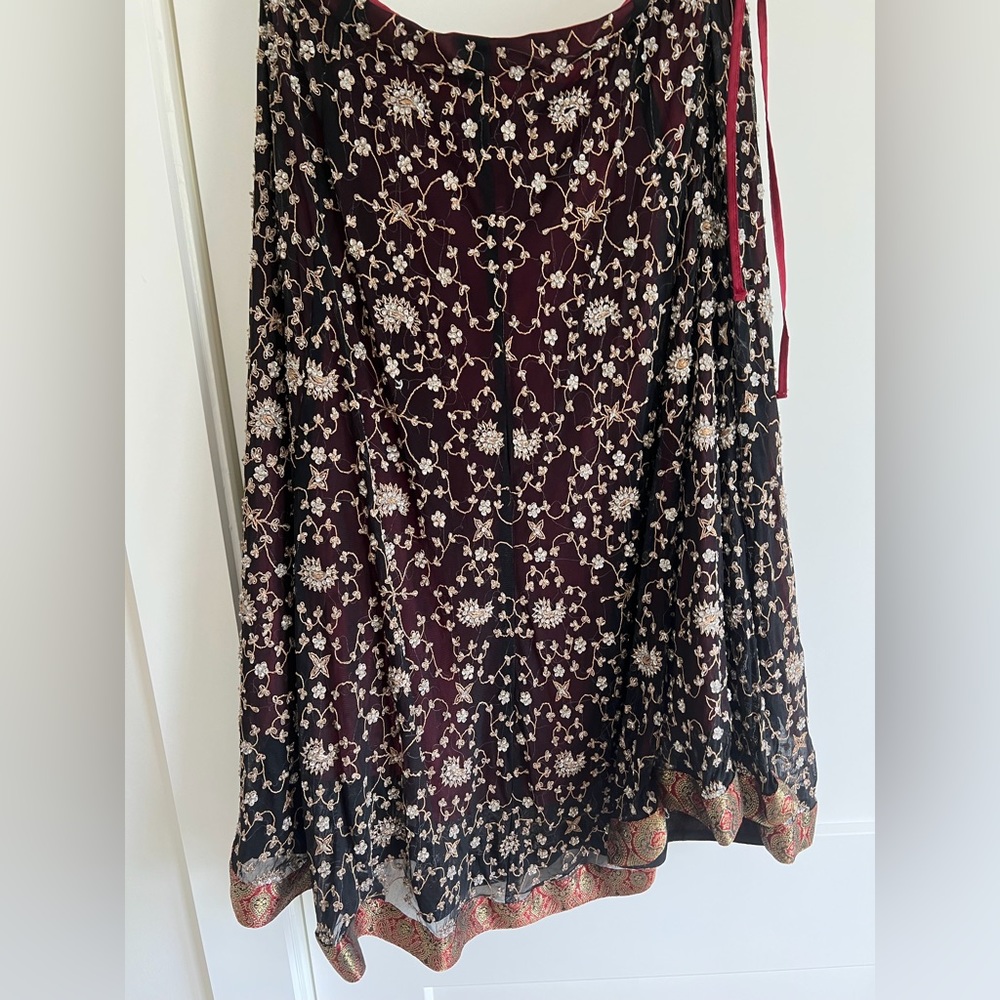 Heavy beaded, fully lined, holiday skirt